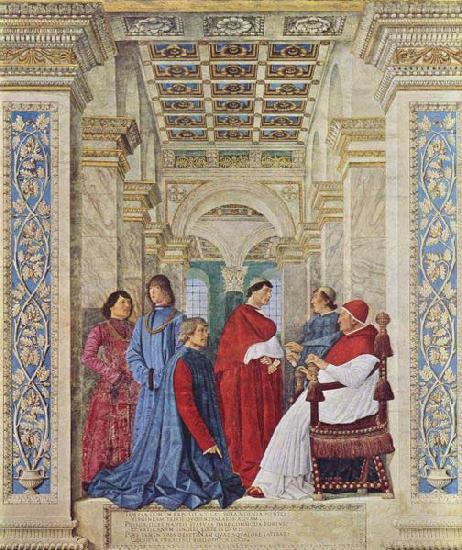 Melozzo da Forli Pope Sixtus IV appoints Bartolomeo Platina prefect of the Vatican Library Sweden oil painting art